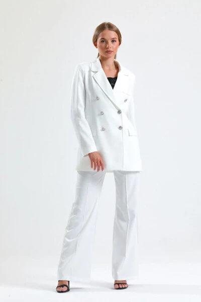 Women's Suit Jacket and Pants | TK34239 Ecru - GENEL MARKALAR