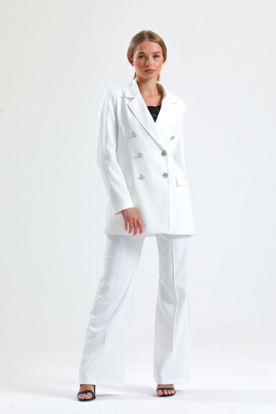 Women's Suit Jacket and Pants | TK34239 Ecru - 21