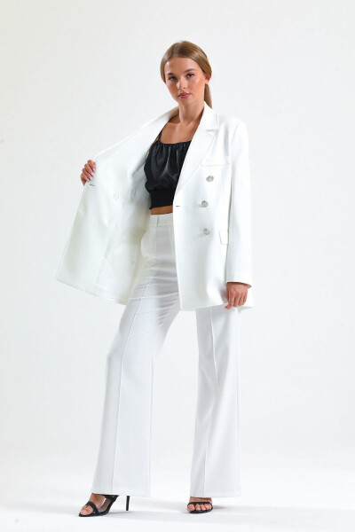 Women's Suit Jacket and Pants | TK34239 Ecru - 19