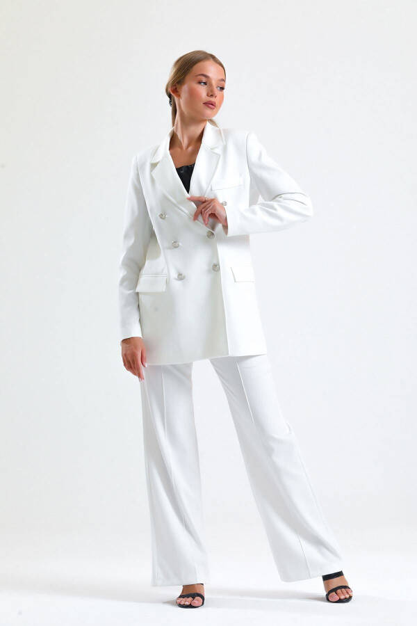 Women's Suit Jacket and Pants | TK34239 Ecru - 12