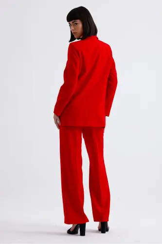 Women's Suit Jacket And Pants | TK34239 Red-Red - 6