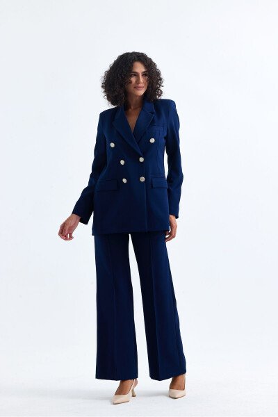 Women's Suit Jacket And Trousers | TK34239 Navy - 31