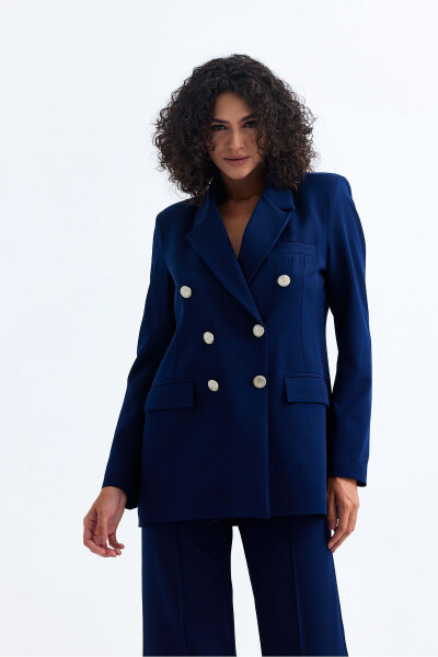 Women's Suit Jacket And Trousers | TK34239 Navy - 35