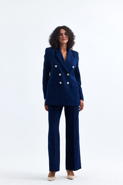 Women's Suit Jacket And Trousers | TK34239 Navy - 4