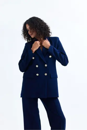 Women's Suit Jacket And Trousers | TK34239 Navy - SENSE (1)