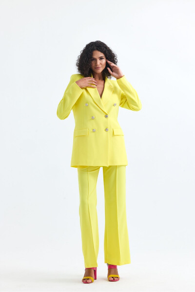 Women's Suit Jacket And Trousers | TK34239 Yellow - 32