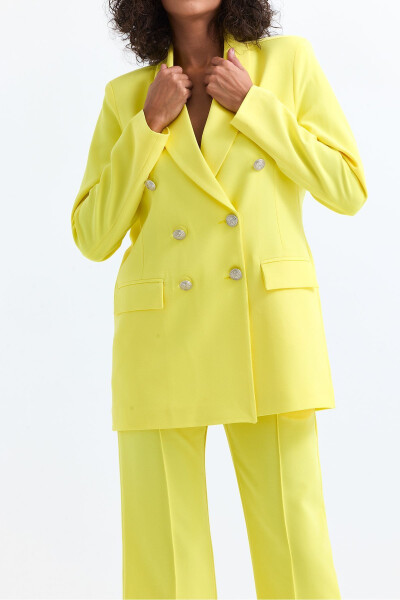 Women's Suit Jacket And Trousers | TK34239 Yellow - 34