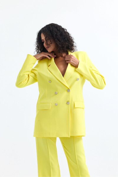 Women's Suit Jacket And Trousers | TK34239 Yellow - 26