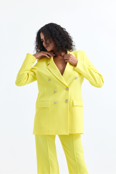 Women's Suit Jacket And Trousers | TK34239 Yellow - 19