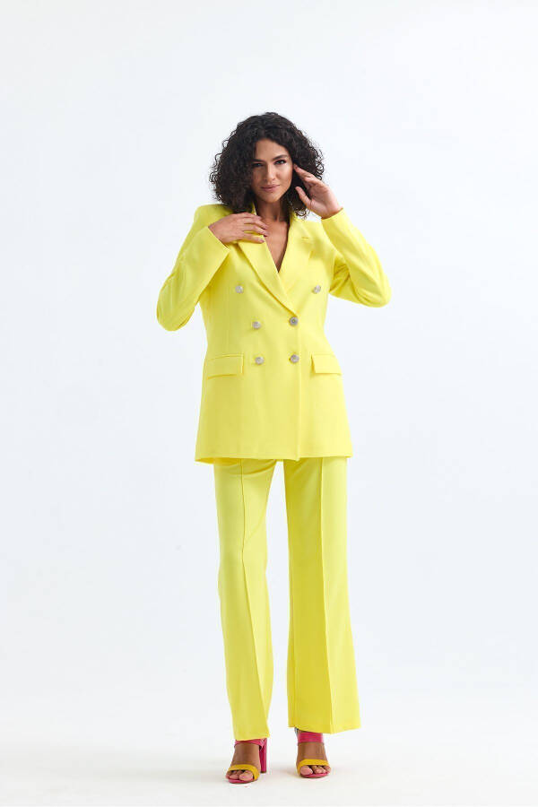 Women's Suit Jacket And Trousers | TK34239 Yellow - 4