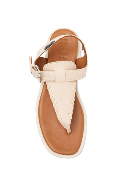 Women's summer leather sandals - 3