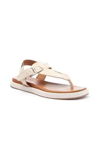 Women's summer leather sandals - 5