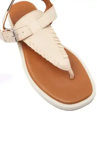 Women's summer leather sandals - 6
