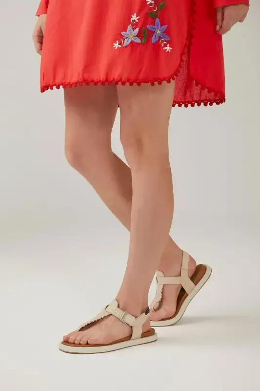 Women's summer leather sandals - 7