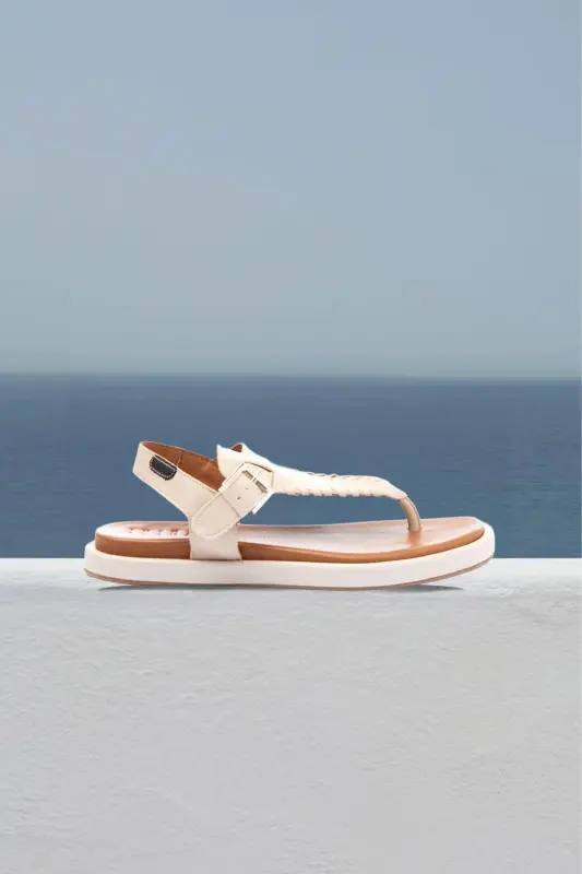 Women's summer leather sandals - 1