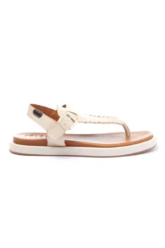 Women's summer leather sandals - 3