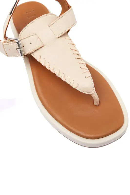 Women's summer leather sandals - 5