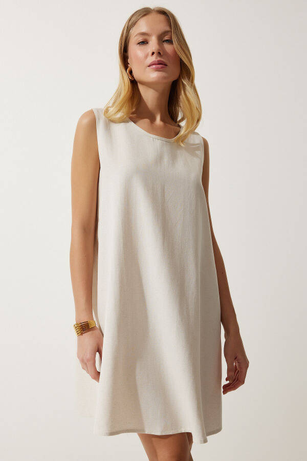 Women's Summer Linen Viscose A-line Dress BH00416 - 3