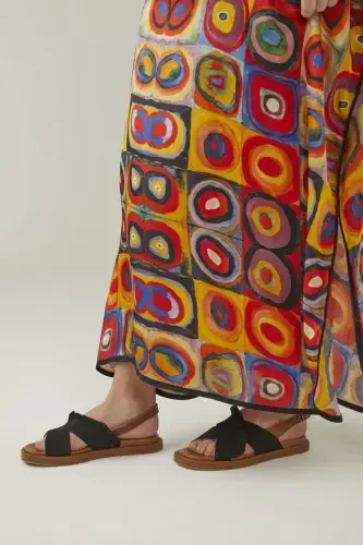 Women's summer sandals, black suede sole, brown soft genuine leather, ankle strap. - 7