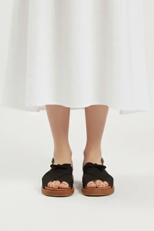 Women's summer sandals, black suede sole, brown soft genuine leather, ankle strap. - 7