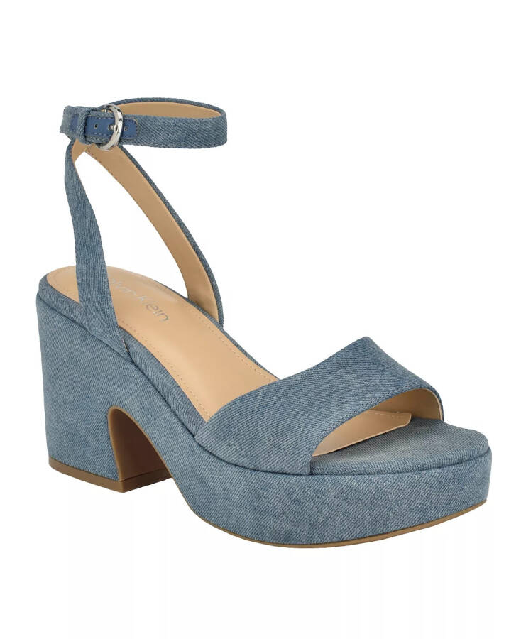 Women's Summer Wedge Sandals Blue Denim - Textile, Manmade with Textile Sole - 1