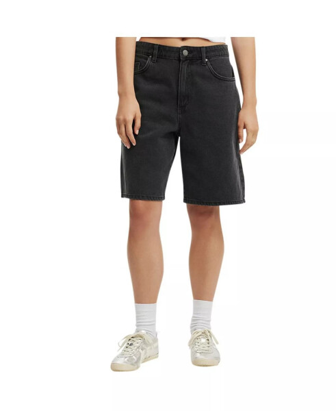 Women's Super Baggy Denim Jort Shorts - Graphite Black - 11