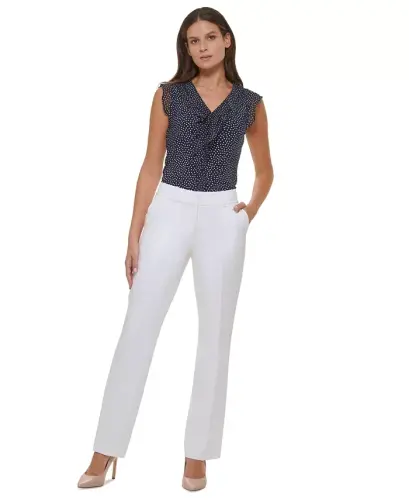 Women’s Sutton Boot-Leg Trousers - Ivory - TOMMY HILFIGER (1)