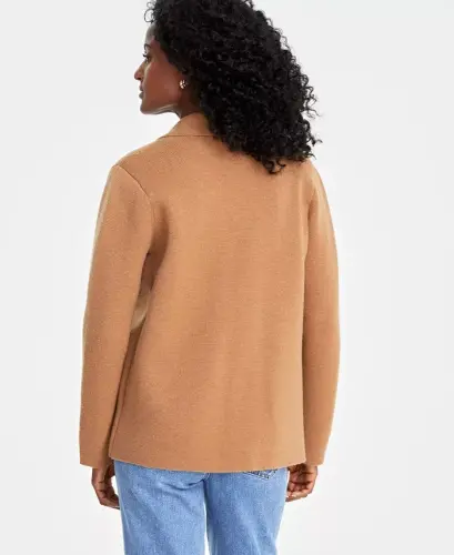 Women's Sweater Blazer, Created for Modazone - Salty Nut - 4