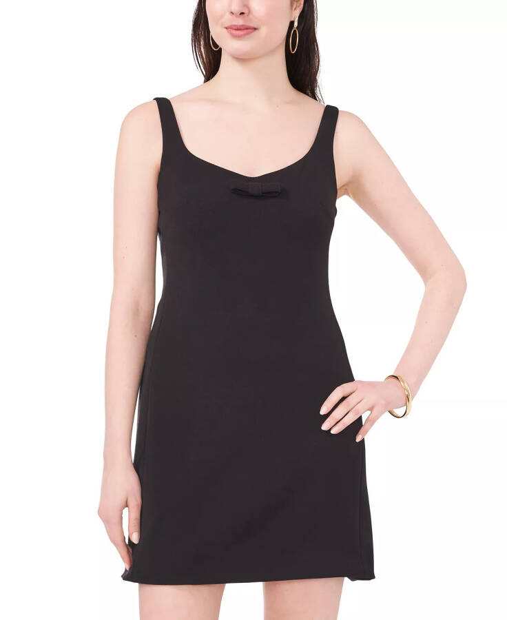 Women's Sweetheart-Neck Bow-Trim Sheath Dress Rich Black - 3