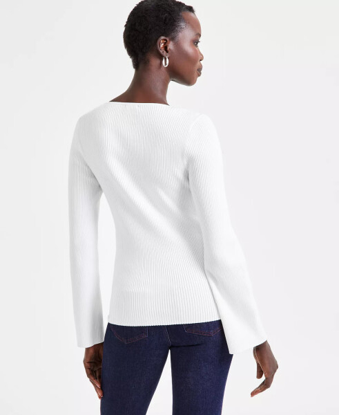 Women's Sweetheart-Neck Sweater, Exclusively at Modazone Washed Whi - 4