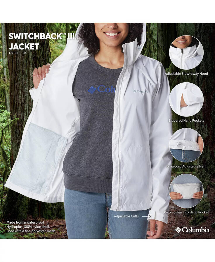 Women's Switchback Waterproof Packable Rain Jacket, XS-3X Dark Sapphire - 9