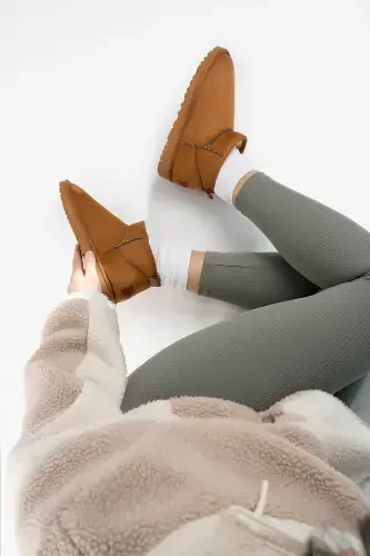 Women's Tan Ultra Mini Suede Short Ankle Winter Warm Fur Lined Winter Sole Boot-Cinnamon - 5