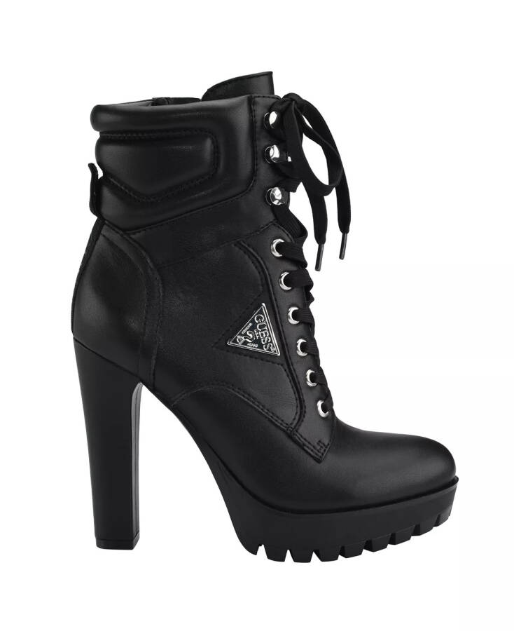 Women's Tanisa Heeled Lace-Up Platform Hikers Booties Black - 2