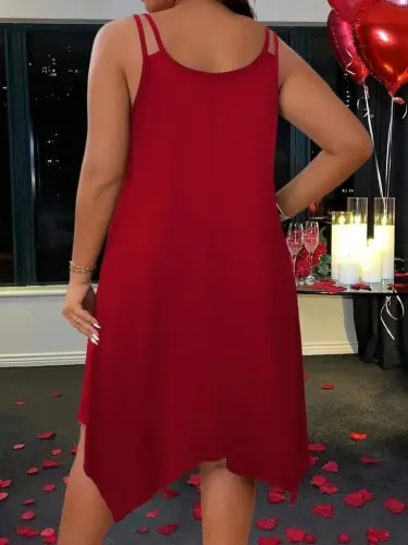 Women's Tank Top Round Asymmetrical Cut Detailed Viscose Dress - 2