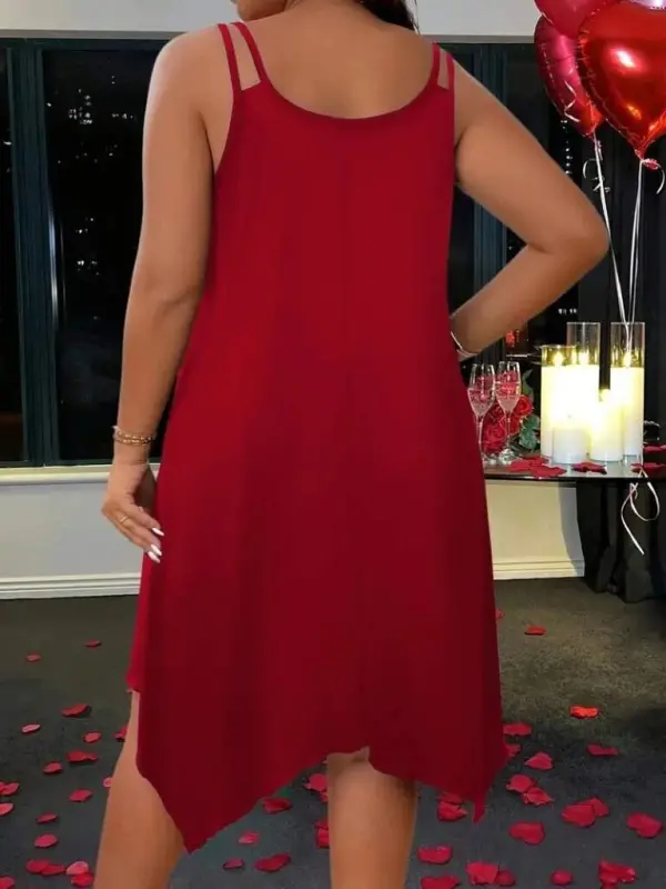 Women's Tank Top Round Asymmetrical Cut Detailed Viscose Dress - 2