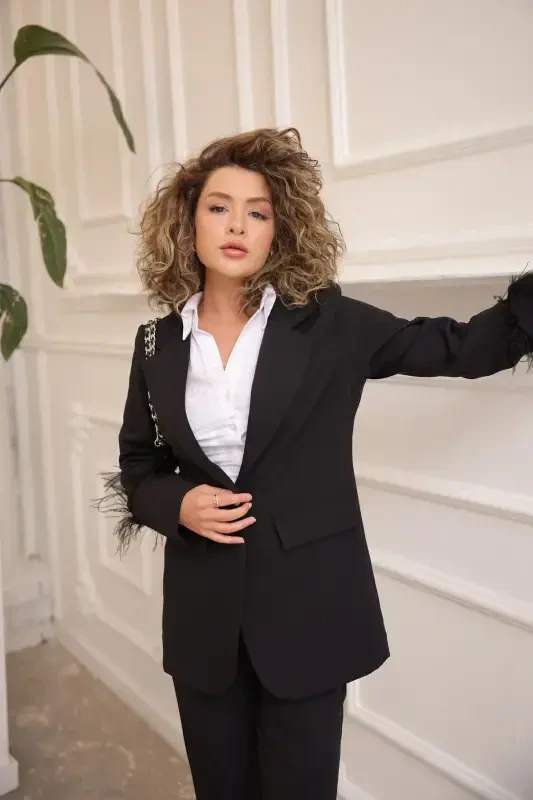 Women's Tassel Jacket and Pants Set - 4