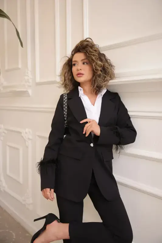 Women's Tassel Jacket and Pants Set - 5