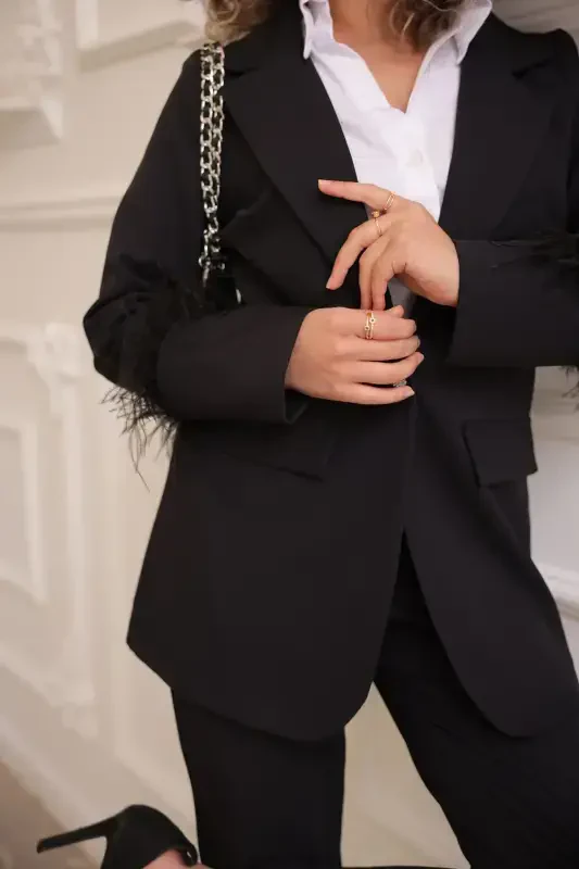 Women's Tassel Jacket and Pants Set - 6