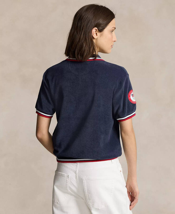 Women's Team USA Terry Polo Shirt Navy - 3