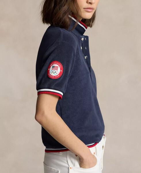 Women's Team USA Terry Polo Shirt Navy - 4