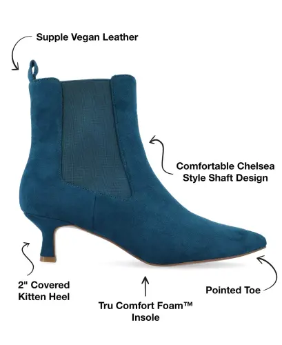 Women's Tenlee Pointed Toe Kitten Heel Dress Booties - 7