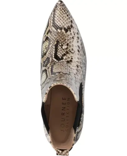 Women's Tenlee Pointed Toe Kitten Heel Dress Booties - Snake - 4