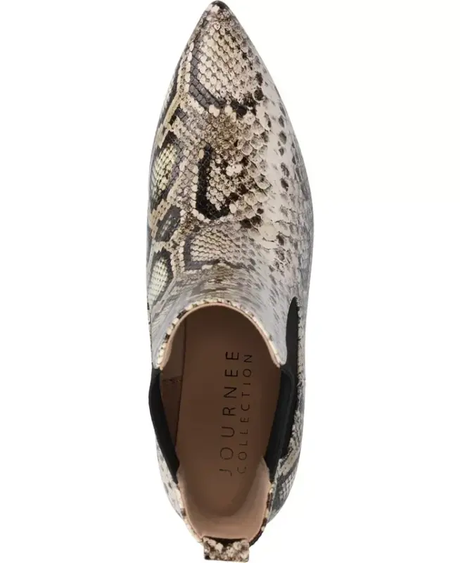 Women's Tenlee Pointed Toe Kitten Heel Dress Booties - Snake - 4