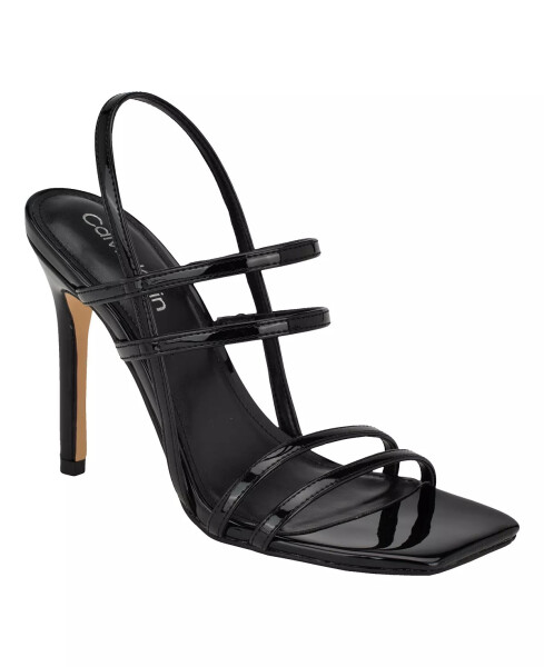 Women's Teoni Strappy Stiletto Dress Sandals Black Patent - Faux Patent Leather - PU - 1