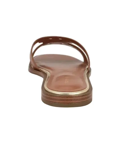 Women's Terenz Logo Strap Flat Slide Sandals - British Tan - 3