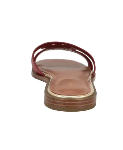 Women's Terenz Logo Strap Flat Slide Sandals - Red - 3