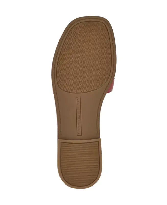 Women's Terenz Logo Strap Flat Slide Sandals - Red - 5