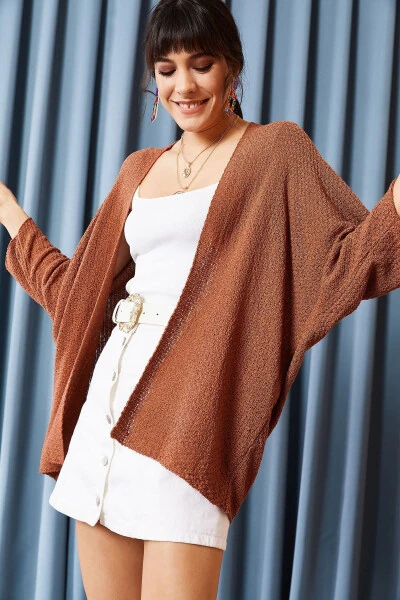 Women's Terracotta Batwing Spring Cardigan HRK-19000057 - OLALOOK (1)