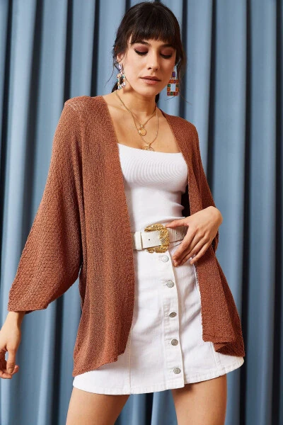 Women's Terracotta Batwing Spring Cardigan HRK-19000057 - 3