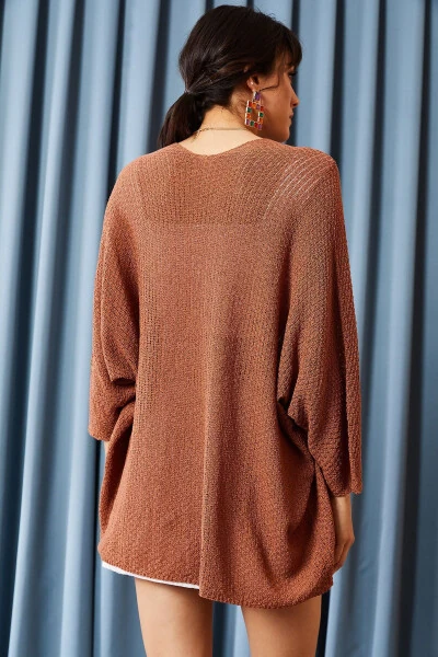 Women's Terracotta Batwing Spring Cardigan HRK-19000057 - 4